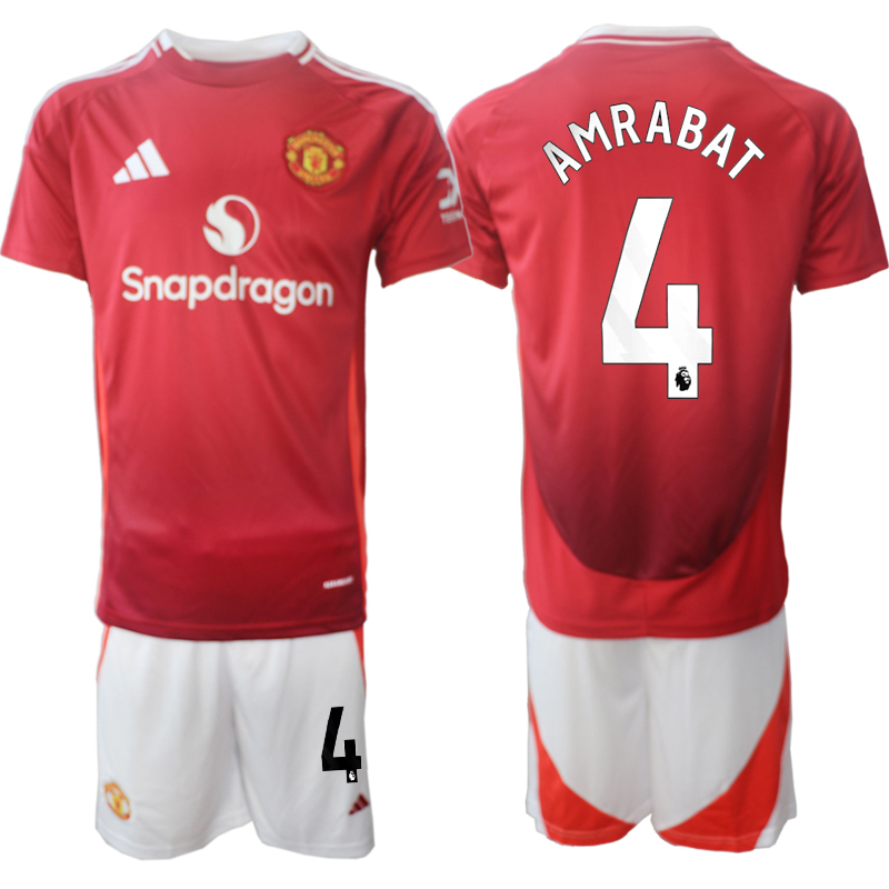 Men 2024-2025 Club Manchester United home Red #4 Soccer Jersey